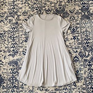 Gray T-Shirt Dress with POCKETS!! - S